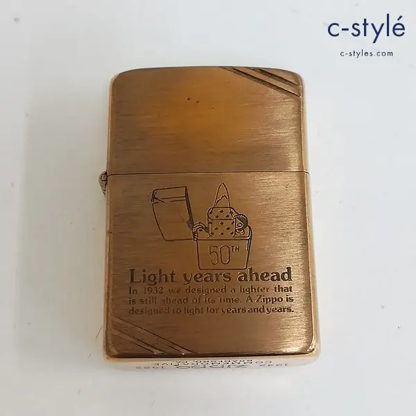 ZIPPO ジッポー 1932-1982 50周年 ダイアゴナル コメモラティブ Light years ahead オイルライター ゴールド