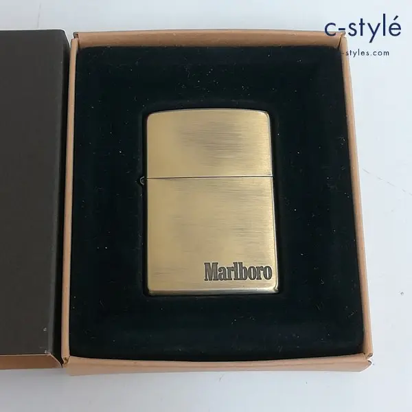 ZIPPO ジッポー Marlboro マルボロ 2002年製 オイルライター ゴールド 真鍮 喫煙具