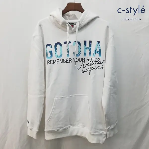 GOTCHA ガッチャ パーカー XXL ホワイト フーディー ロゴ