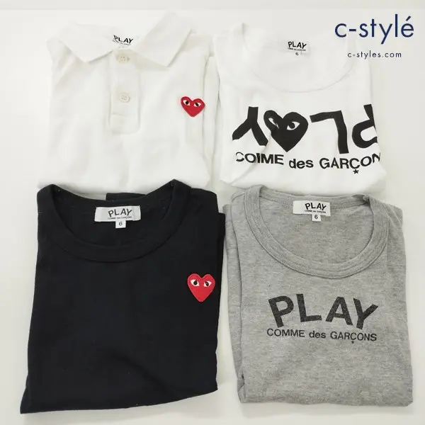 PLAY COMME des GARCONS プレイコムデギャルソン Tシャツ ポロシャツ 6 キッズ 男の子 女の子 計4点