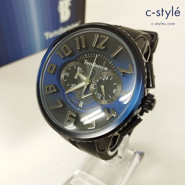 Tendence×横浜DeNAベイスターズ 腕時計 ブラック×ブルー TY146106 クォーツ式 限定品