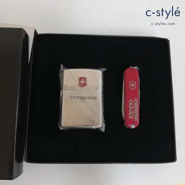 ZIPPO ジッポー × VICTORINOX ビクトリノックス マルチツールセット オイルライター シルバー 喫煙具