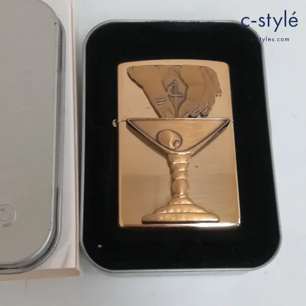 ZIPPO ジッポー SOLID BRASS カクテルトリックマティーニ オイルライター ゴールド 1999年製 喫煙具の買取金額(買取実績)