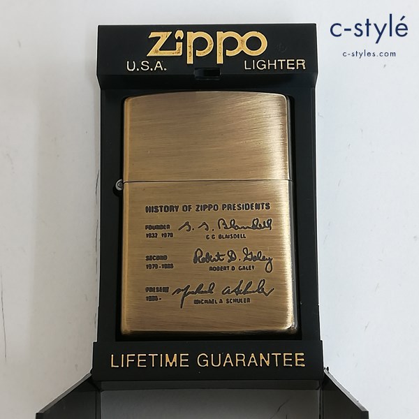 ZIPPO ジッポー 歴代社長サイン 1991 オイルライター ゴールド ブラス 喫煙具