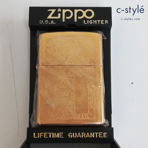 ZIPPO ジッポー SOLID BRASS アラベスク オイルライター ゴールド 唐草 喫煙具