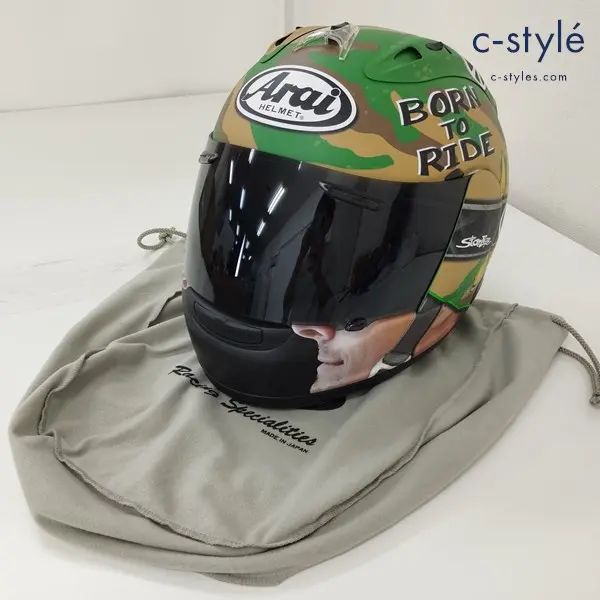 Arai アライ RX-7RR5 NICKY CAMO ヘルメット XL 61.62cm未満 マルチカラー 総柄 カモ柄 2014年製造 バイク用品