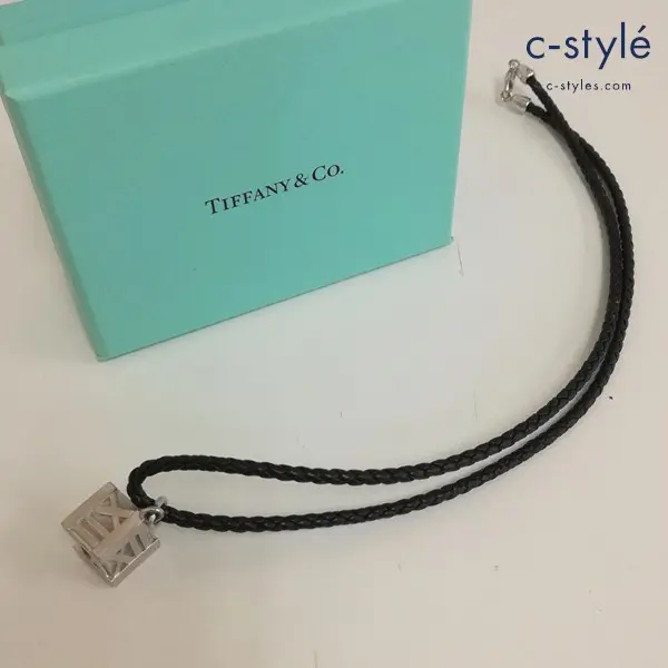 TIFFANY&Co. ティファニー ネックレス アトラスキューブ シルバー×ブラック アクセサリー 革 925の買取金額(買取実績)