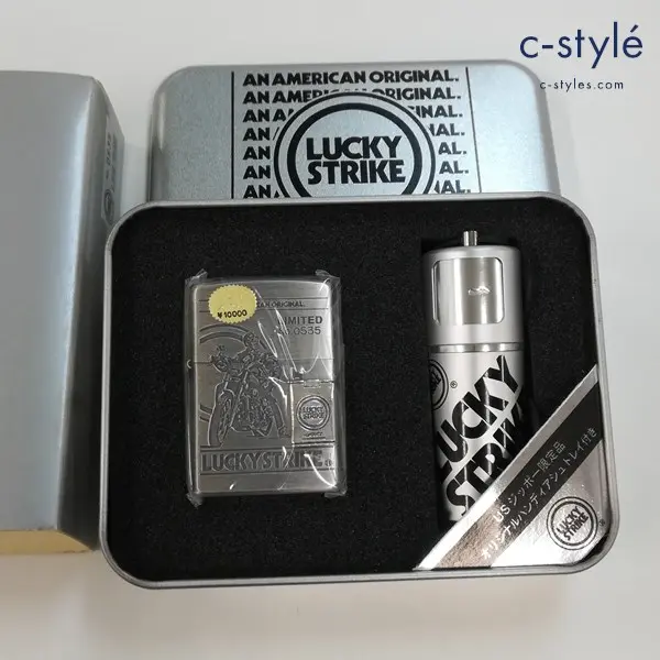 ZIPPO ジッポー LUCKY STRIKE LIMITED EDITION オイルライター アルミハンディアッシュトレイ付き