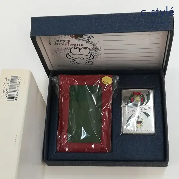 ZIPPO ジッポー ど根性ガエル Merry X’mas パスケース付 オイルライター シルバー ぴょん吉 喫煙具