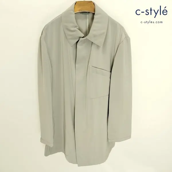 GIORGIO ARMANI ジョルジオ アルマーニ ジップシャツジャケット 50 グレー系 イタリア製 長袖