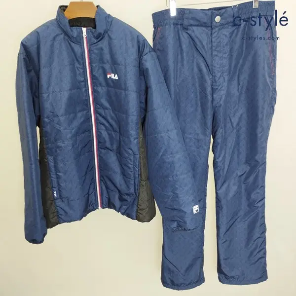 FILA GOLF フィラゴルフ ジャージ セットアップ 3L ネイビー ジャージ 総柄 トレーニングウェア