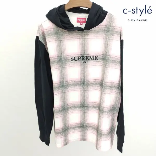 Supreme シュプリーム Shadow Plaid Hooded L/S M マルチカラー パーカー フーディー チャック柄