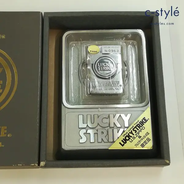 ZIPPO ジッポー LUCKY STRIKE LIMITED EDITION オイルライター シルバー アルミダイキャスト灰皿付き 喫煙具