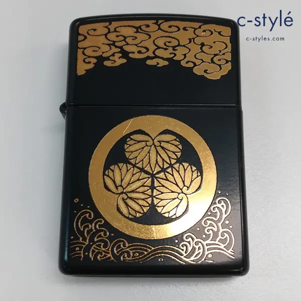 ZIPPO ジッポー 1995年製 本金蒔絵葵ノ紋 水戸黄門 オイルライター ブラック 喫煙具