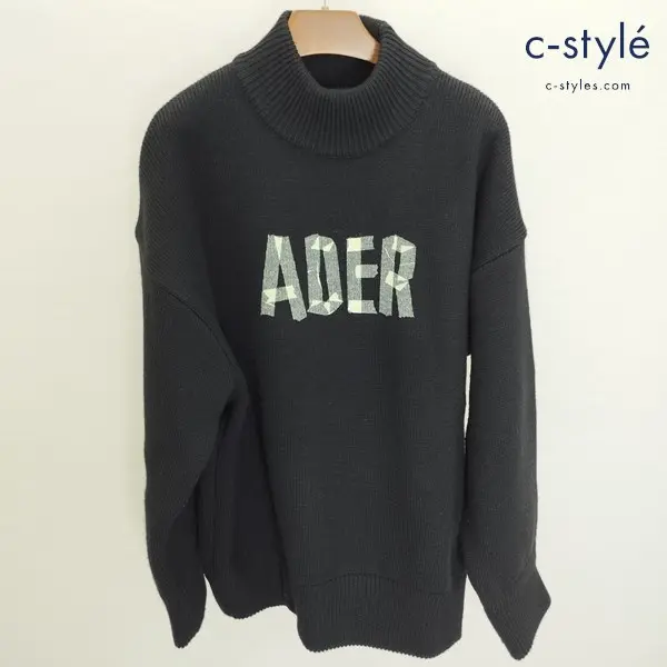 ADER ERROR アーダーエラー ニットセーター A2 ブラック 20AW モックネック 長袖 ウールセーター