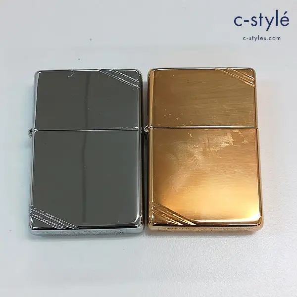 ZIPPO ジッポー 1996年製 ダイアゴナルライン オイルライター シルバー ゴールド 喫煙具