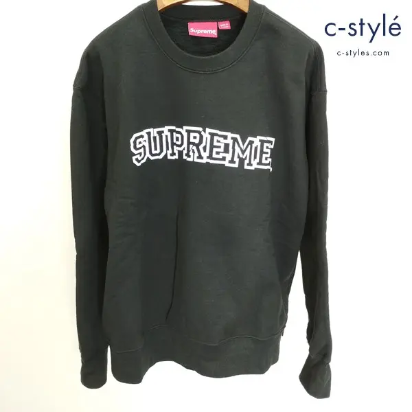 Supreme Shattered Logo Crewneck トレーナー M ブラック 長袖 ロゴプリント 裏起毛 クルーネック