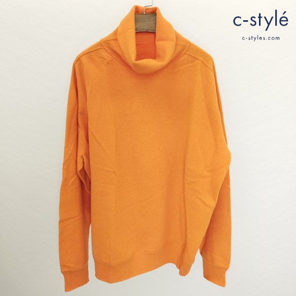 HOMME PLISSE ISSEY MIYAKE ハイネックセーター オレンジ ウール100 長袖 日本製