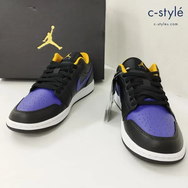 NIKE ナイキ AIR JORDAN 1 LOW 270.5cm ブラック×パープル 553558-075 レイカーズ ローカット