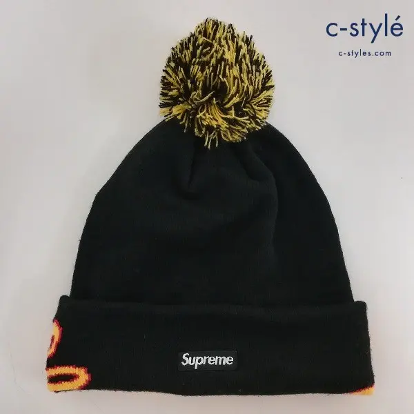 Supreme×NEWERA Script Cuff Beanie FREE ブラック ニット帽 ニットキャップ ビーニー ロゴ