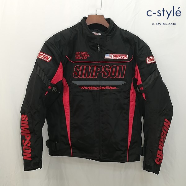 SIMPSON シンプソン ライディングジャケット 3L ブラック ワッペン 刺繍