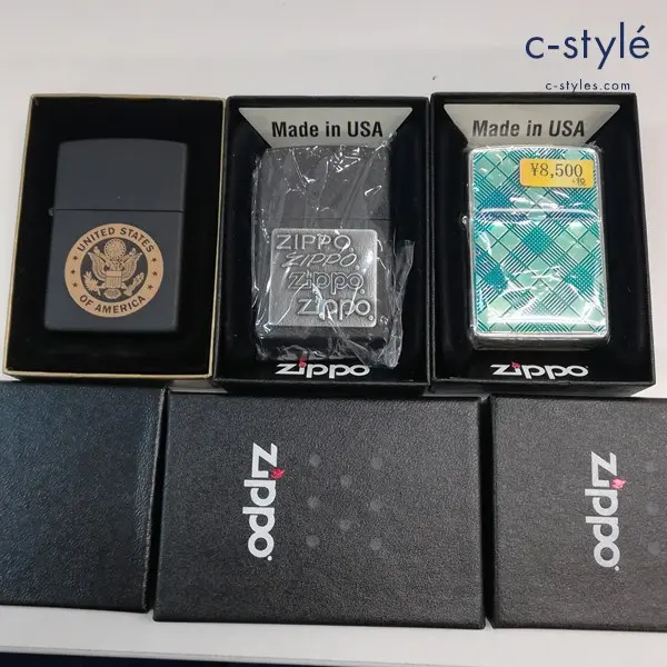 ZIPPO ジッポー オイルライターUNITED STATES ロゴ カットカラー 喫煙具 計3点