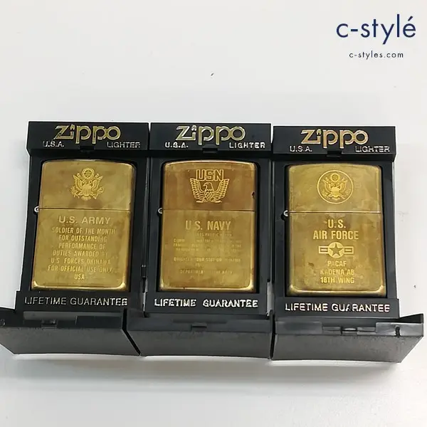 ZIPPO ジッポー オイルライター U.S.ARMY U.S.NAVY U.S. AIR FORCE 喫煙具 計3点