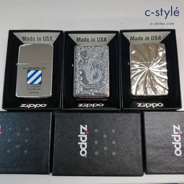 ZIPPO ジッポー オイルライター 3rd INFANTRY DIV. ドラゴン 他 喫煙具 計3点