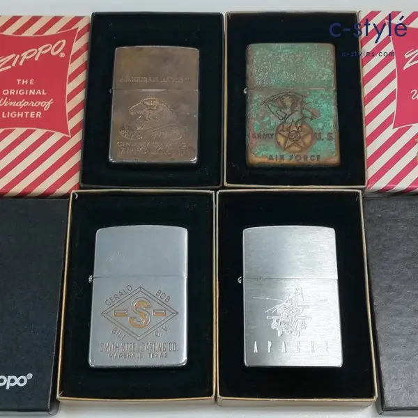 ZIPPO ジッポー オイルライター 計4点 ARMY U.S. AIR FORCE APACHE 他