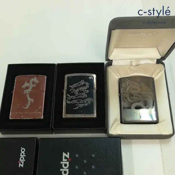 ZIPPO ジッポー オイルライター ドラゴン 龍 喫煙具 計3点