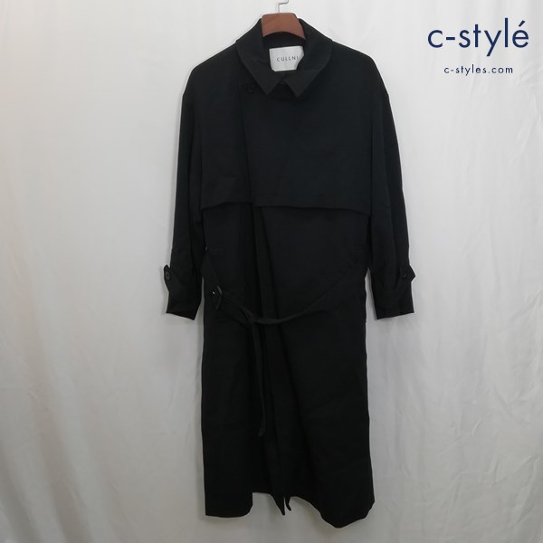 CULLNI クルニ Wool Chino Layered Trench Coat 0 ブラック 22-AW-029 日本製 ロングコート