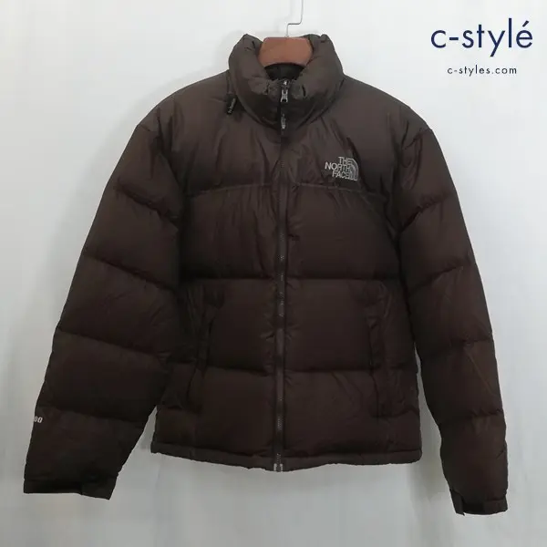 THE NORTH FACE ザノースフェイス ダウンジャケット M ブラウン ロゴ刺繍 長袖