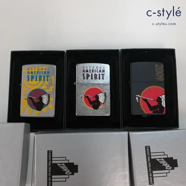 ZIPPO ジッポー AMERICAN SPIRIT アメリカンスピリット SET OF3 オイルライター 2009年 喫煙具 計3点