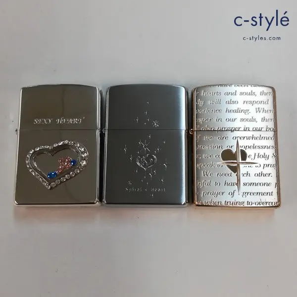 ZIPPO ジッポー オイルライター 喫煙具 Spiral Heart SEXY HEART 他 計3点