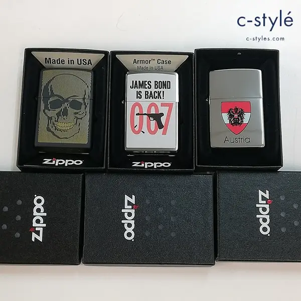 ZIPPO ジッポー オイルライター スカル JEAMS BOND IS BACK 007 Austria オーストリア 喫煙具 計3点