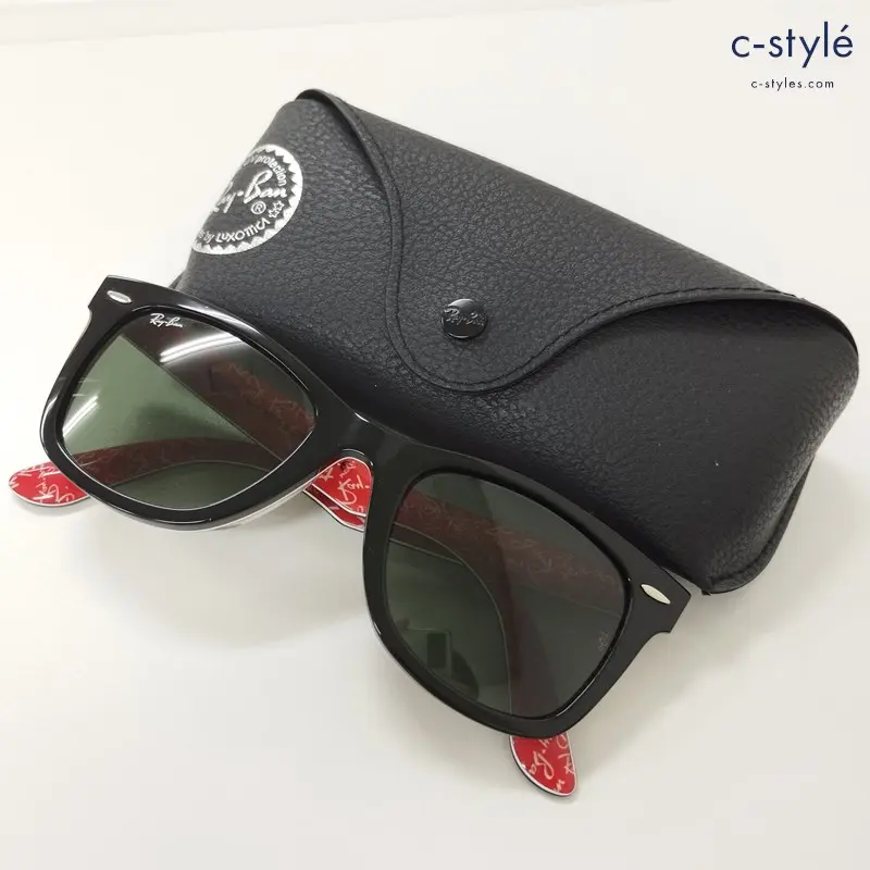 Ray-Ban レイバン サングラス 52□22-150 ブラック×レッド RB2140F 1016 イタリア製 ロゴ