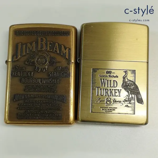 ZIPPO ジッポー オイルライター 1998年製 JIM BEAM ジムビーム 2000年製 WILD TURKEY ワイルドターキー 喫煙具