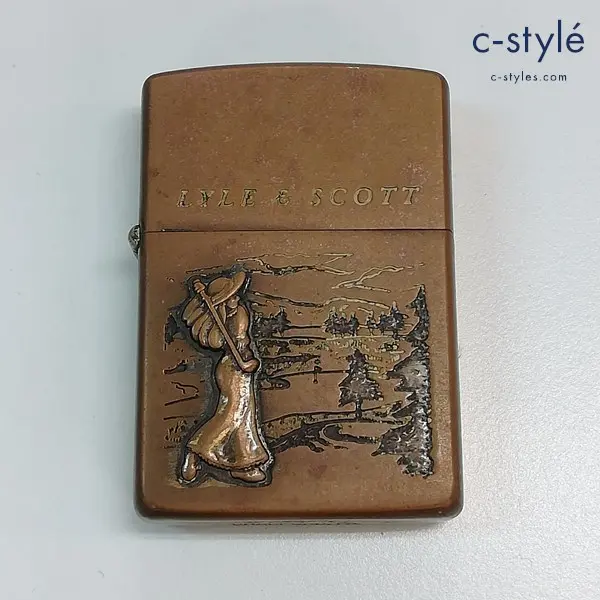 ZIPPO ジッポー 1991年製 LYLE＆SCOTT ライルアンドスコット オイルライター ゴールド ゴルフ 喫煙具