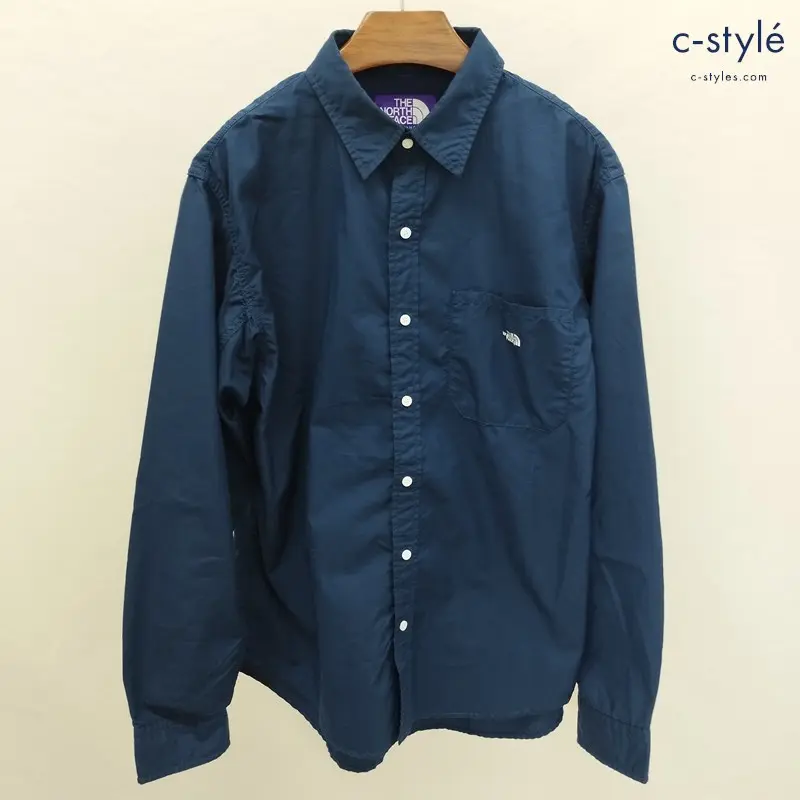 THE NORTH FACE PURPLE LABEL ザ ノースフェイス パープルレーベル シャツ M ネイビー 長袖 Cotton Polyester Pin ox Shirt