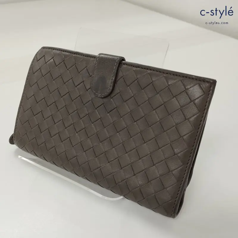 BOTTEGA VENETA ボッテガ・ヴェネタ 二つ折り財布 ブラウン系 長財布 レザー ウォレット