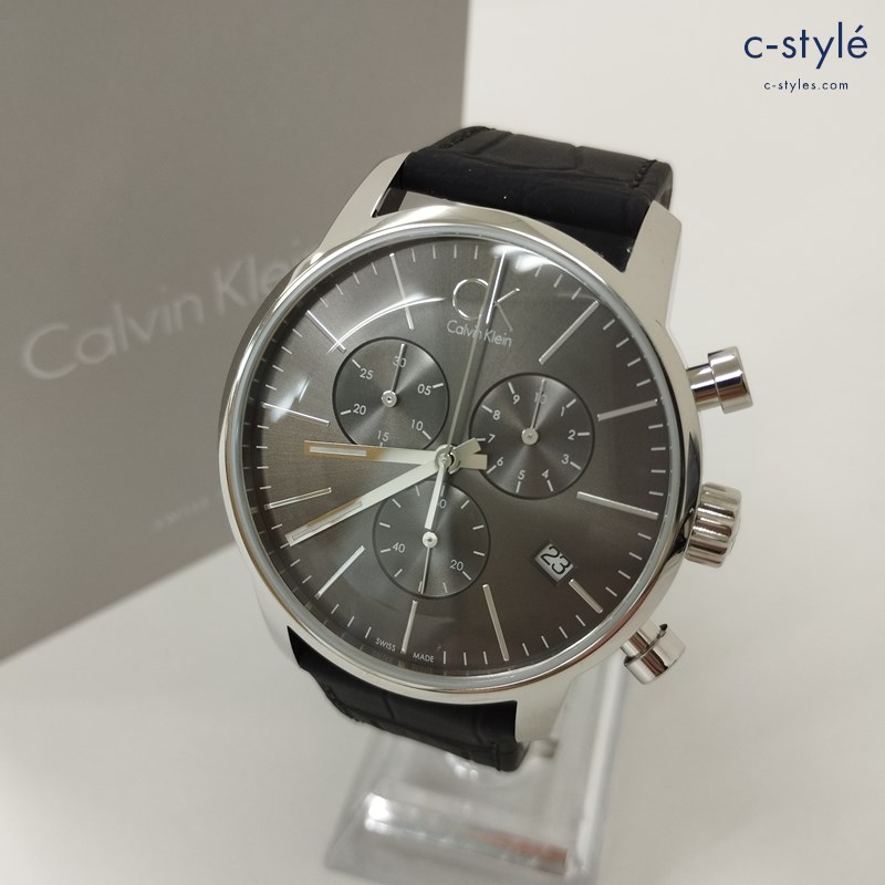 CALVIN KLEIN カルバンクライン 腕時計 ブラック×シルバー K2G 271 革ベルト