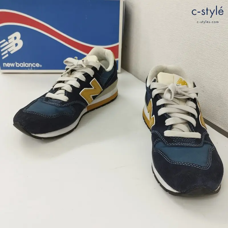 NEW BALANCE スニーカー 23㎝ ネイビー×マスタード MRL996FF ローカット スウェード レディース