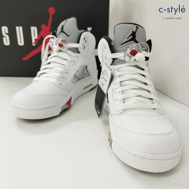 NIKE × Supreme AIR JORDAN 5 エアジョーダン5 RETRO スニーカー 27㎝ 824371-101 靴 コラボ