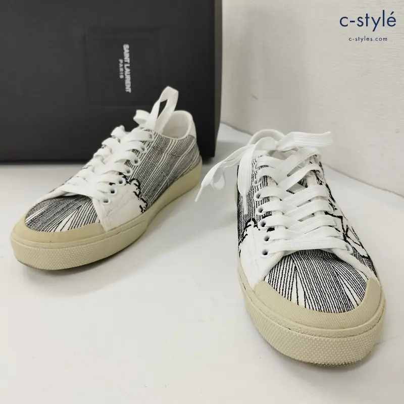 SAINT LAURENT スニーカー ローカット 5.5US ブラック×ホワイト Count Sneakers 418945 GO 900 9013