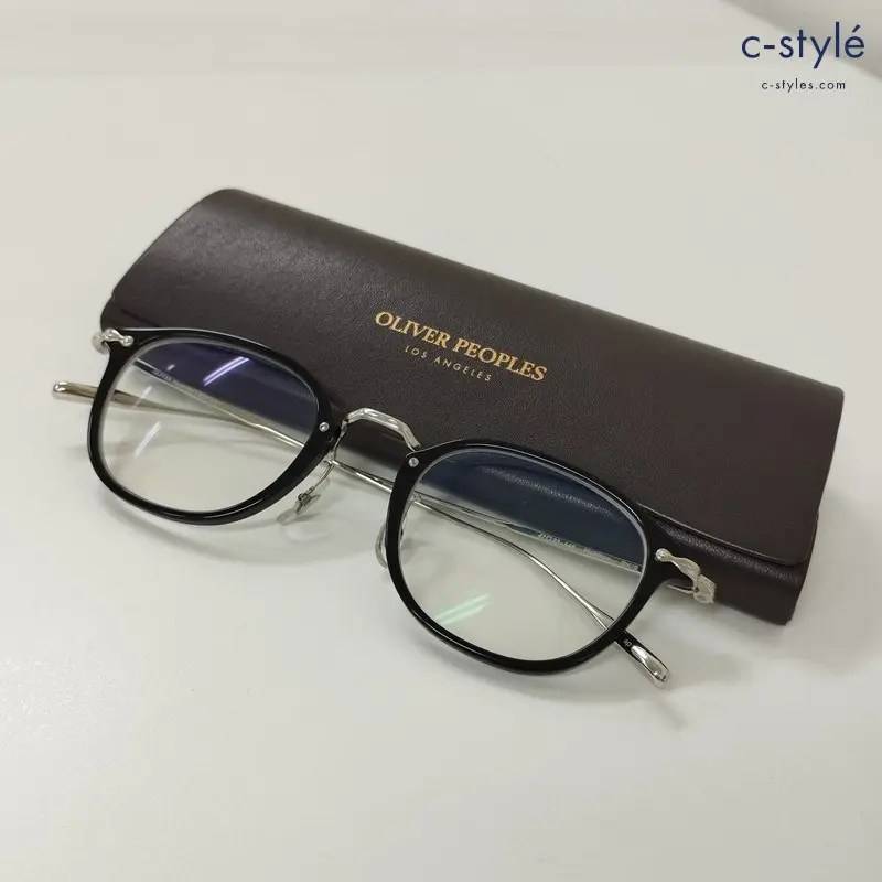 OLIVER PEOPLES メガネ Holdren BK/S □□▽▽〇〇 47□23-145 ブラック×シルバー 度入り