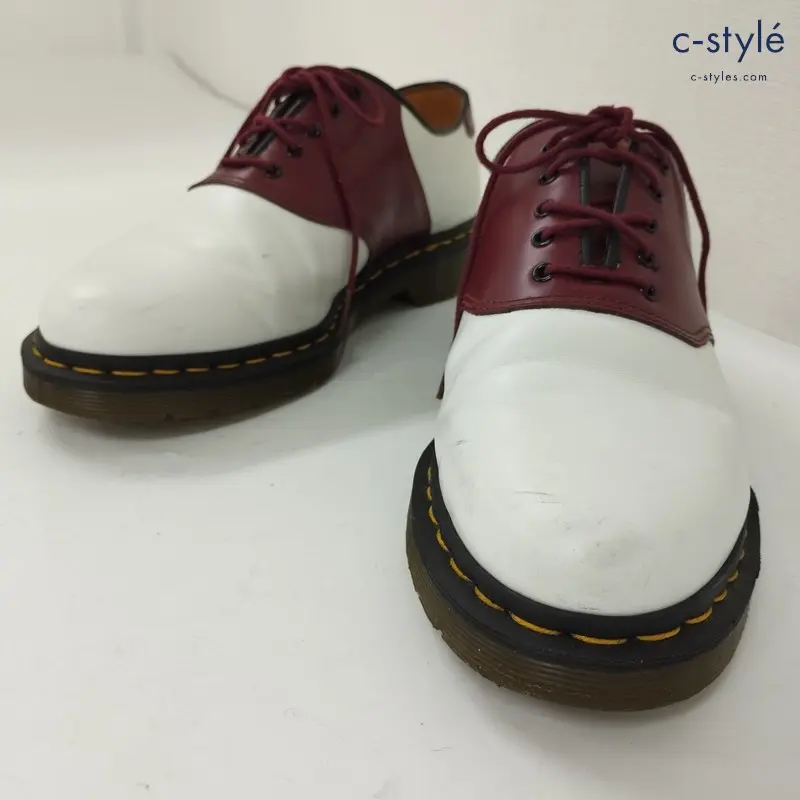 Dr.Martens ドクターマーチン RAFI ラフィ サドルシューズ UK8 ホワイト×ボルドー AW006