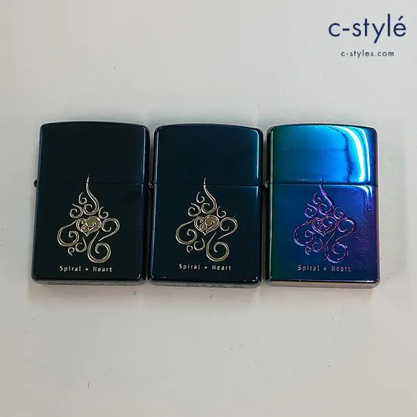 ZIPPO ジッポー オイルライター 喫煙具 2000年製 2003年製 2005年製 Spiral Heart スパイラルハート 計3点