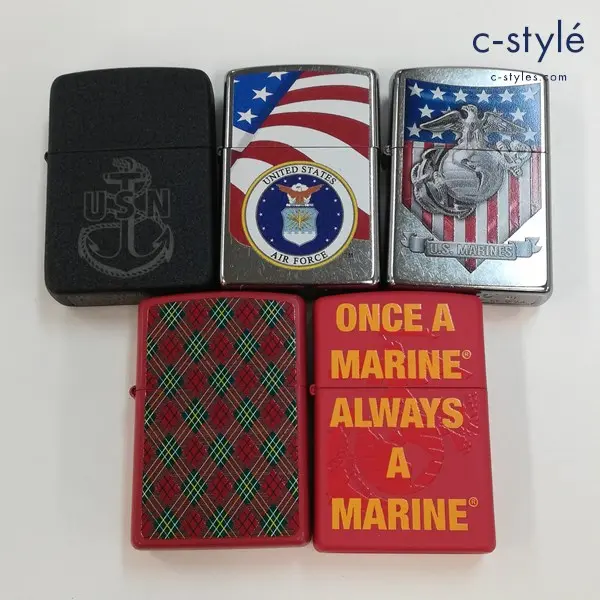 ZIPPO ジッポー オイルライター 喫煙具 USAF USN US MARINES 他 計5点