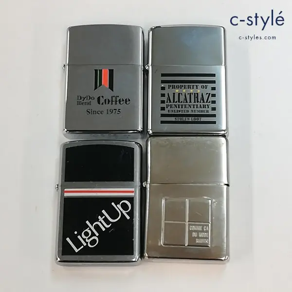 ZIPPO ジッポー オイルライター ダイドーブレンドコーヒー アルカトラズ LigitUp コムサモードメン 計4点の買取金額(買取実績)