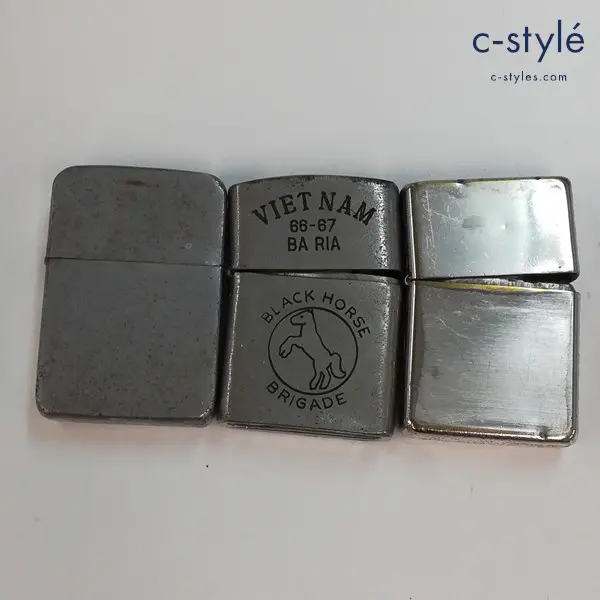 ZIPPO ジッポー オイルライター 喫煙具 1966年製 ベトナム BLACK HORSE BRIGADE 他 計3点